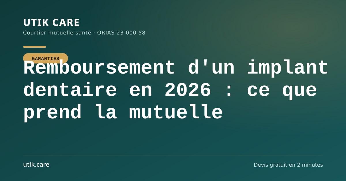 Remboursement d'un implant dentaire en 2026 : ce que prend la mutuelle