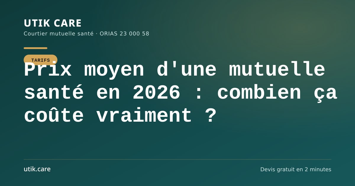 Prix moyen d'une mutuelle santé en 2026 : combien ça coûte vraiment ?